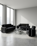 Berlin Collection — black and silver sofa set in a modern living room
