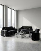 Berlin Collection — black and silver sofa set in a modern living room
