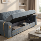 Geneva Collection — built-in storage compartment open