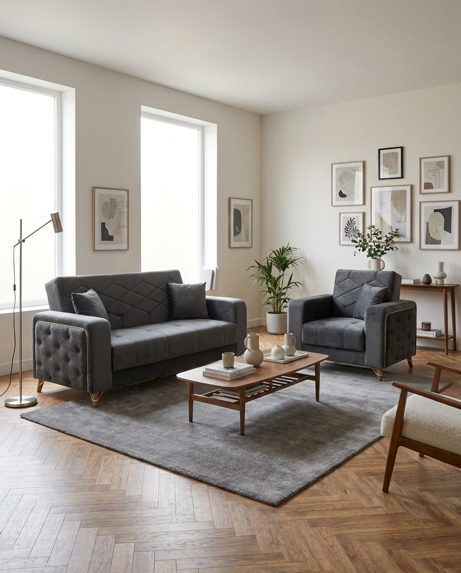Vienna Velvet Sofa Set