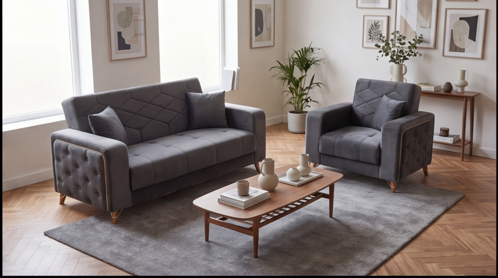 Vienna Velvet Sofa Set