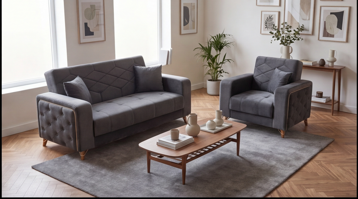 Vienna Velvet Sofa Set