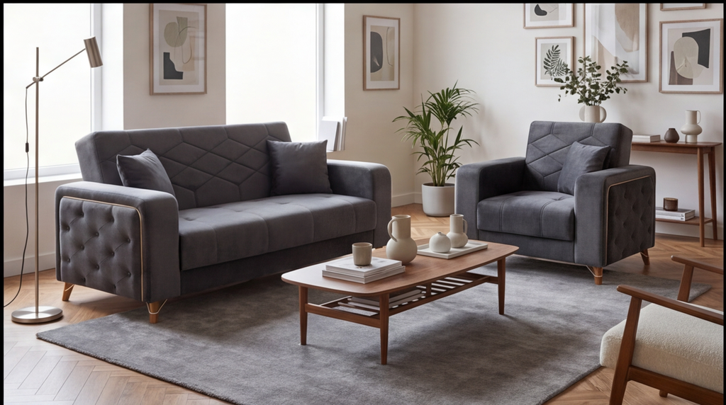 Vienna Velvet Sofa Set
