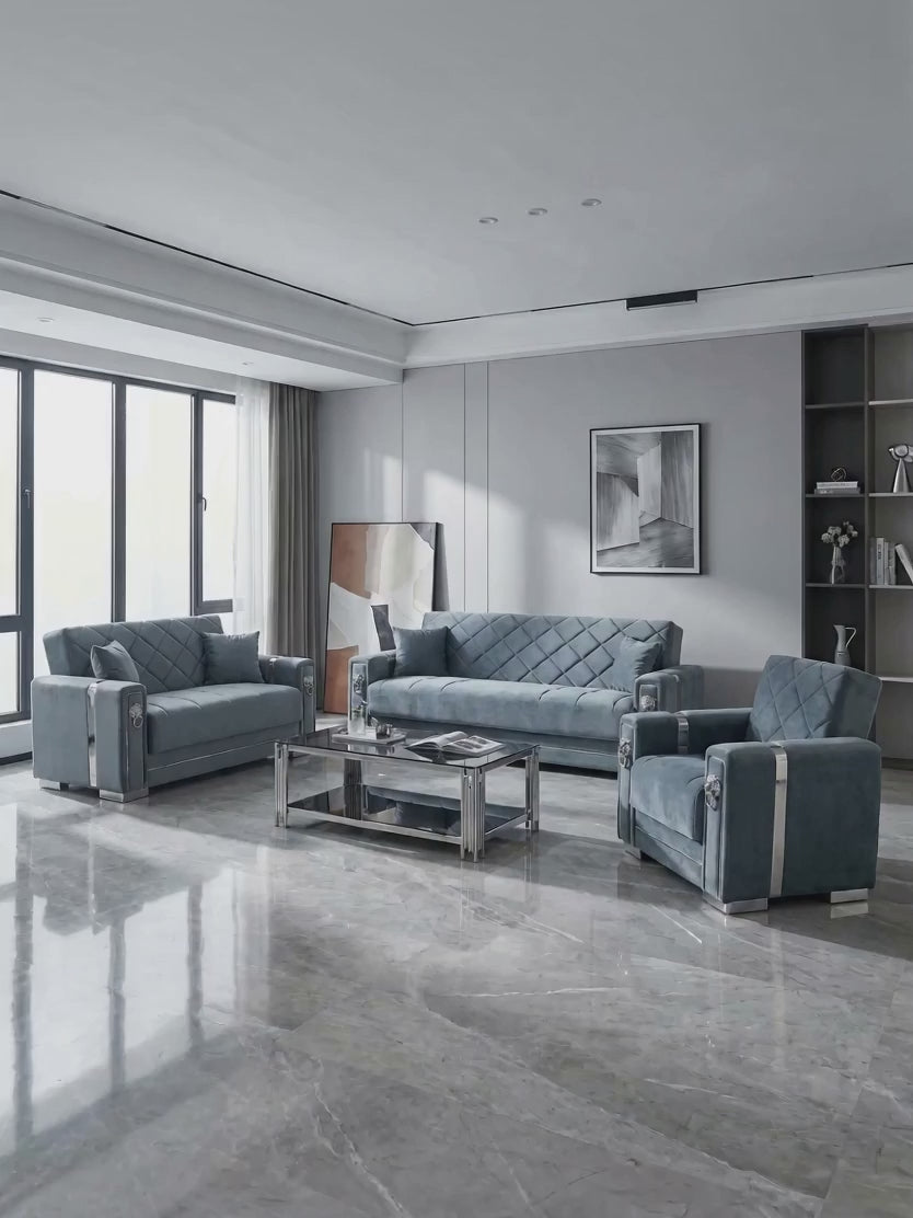 Berlin Velvet Sofa Set