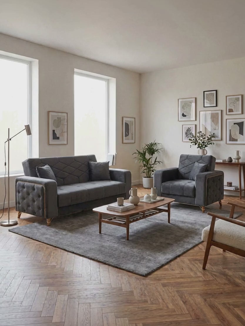 Vienna Velvet Sofa Set